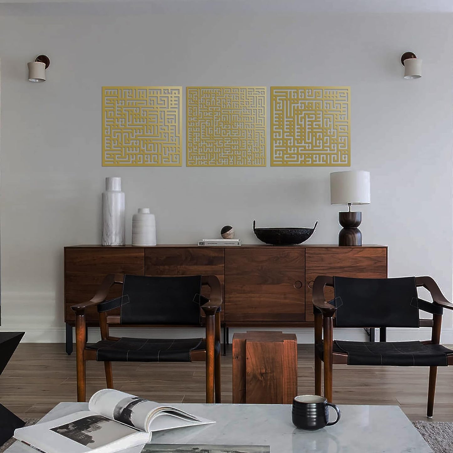 Ayatul Kursi, Falaq and Nas Acrylic Kufic Calligraphy Islamic Wall Art | Ramadan Decorations | Eid Decor