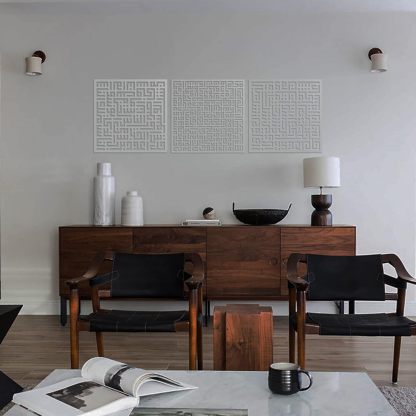 Ayatul Kursi, Falaq and Nas Acrylic Kufic Calligraphy Islamic Wall Art | Ramadan Decorations | Eid Decor