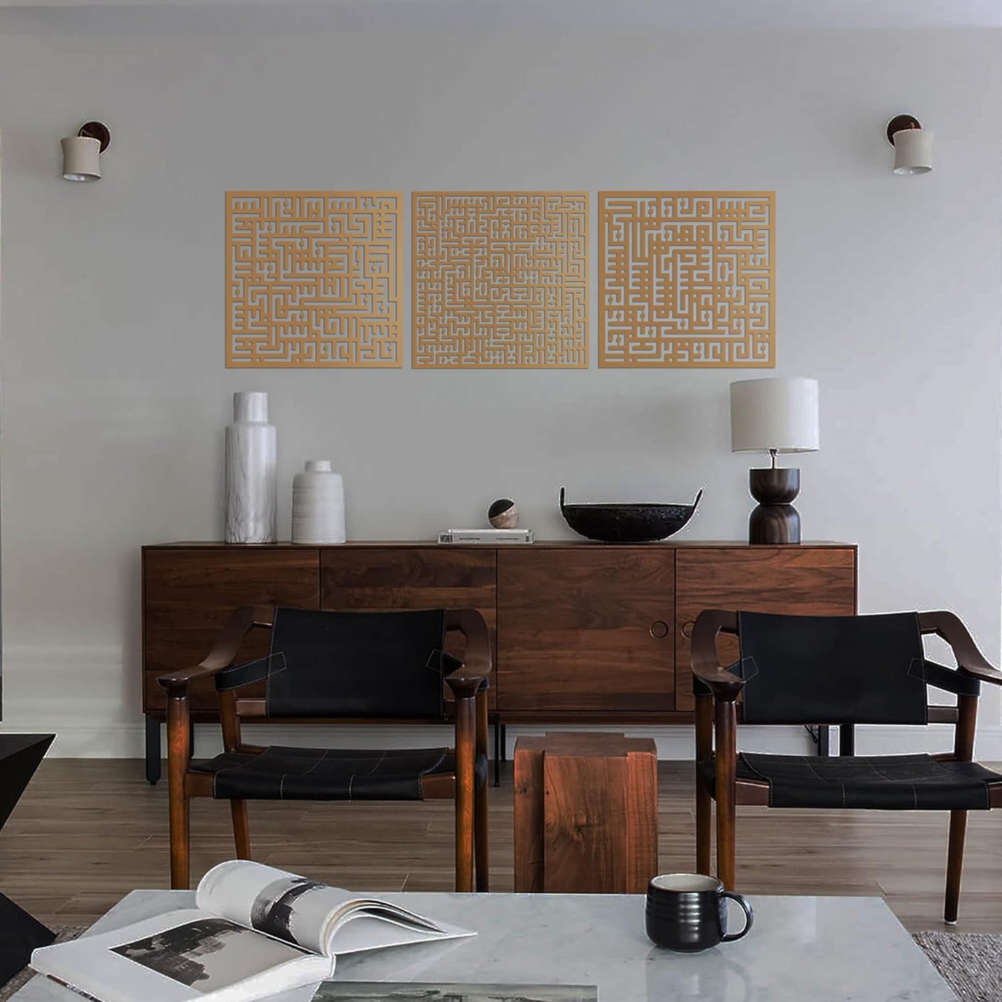 Ayatul Kursi, Falaq and Nas Acrylic Kufic Calligraphy Islamic Wall Art | Ramadan Decorations | Eid Decor