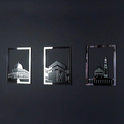 Masjid Al Aqsa, Masjid Al-Haram & Masjid An-Nabawi Islamic Wall Art |Acrylic Kaaba Wall Decor